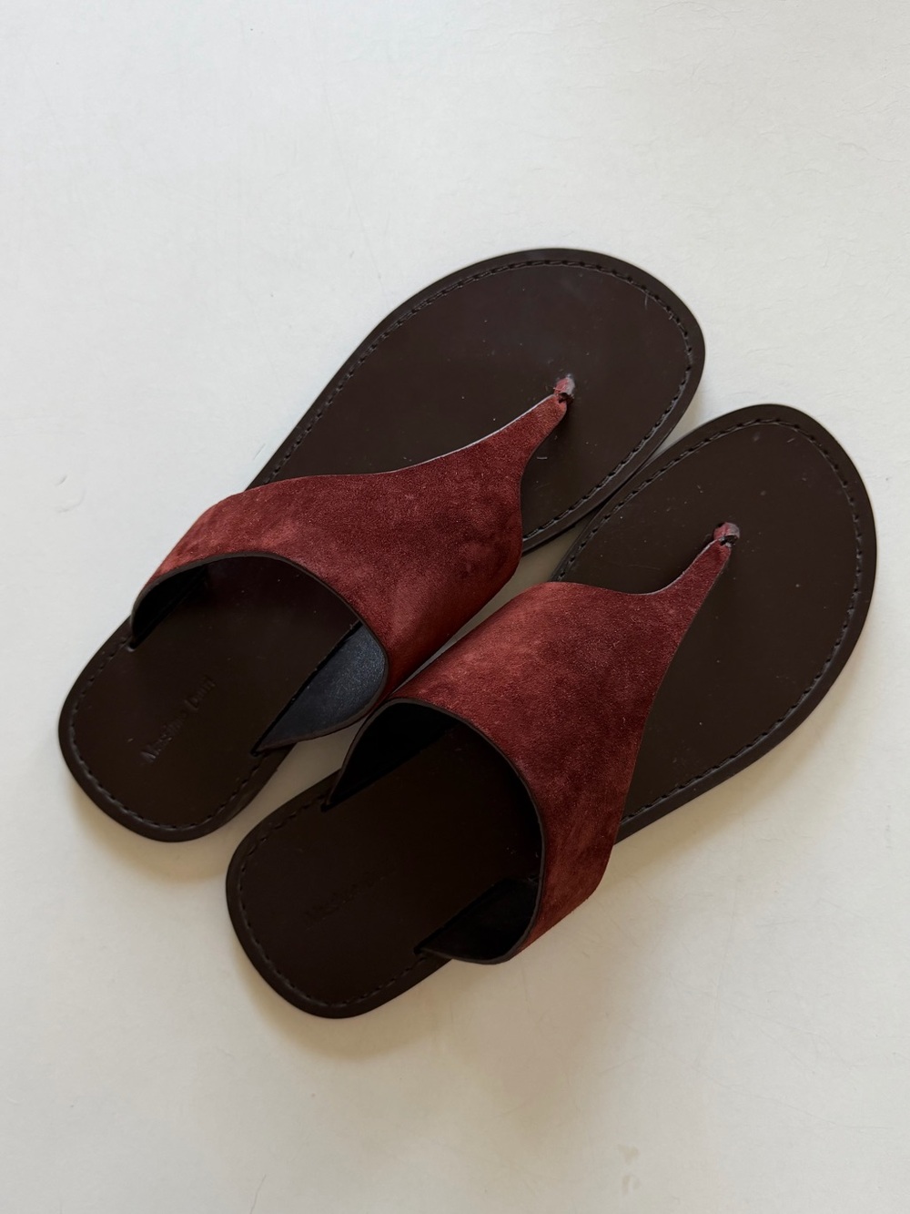 Massimo Dutti Burgundy Suede Sandals